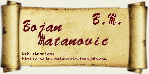 Bojan Matanović vizit kartica